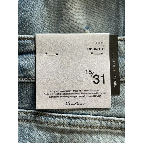 KanCan High Rise Ankle Skinny Distressed Denim Jeans - Sz 15/31 - NWT - Picture 5 of 7